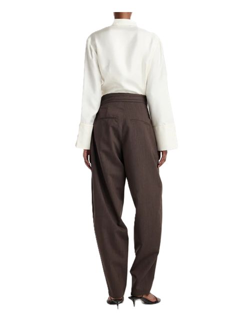 pantaloni sarong con nodo a pareo | marrone scuro Róhe | 420-30-041202_370 DARK BROWN